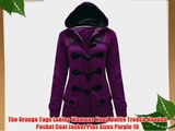 The Orange Tags Ladies Womens Hood Duffle Trench Hooded Pocket Coat Jacket Plus Sizes Purple