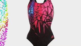 adidas Womens Infinitex Art Swimsuit One Piece Ladies Swimming Costume Swimwear Black/VivBerry