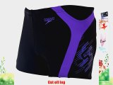 SPEEDO Graphic Splice Mens Swimming Aquashort - Black / Purple - RRP ?25 32