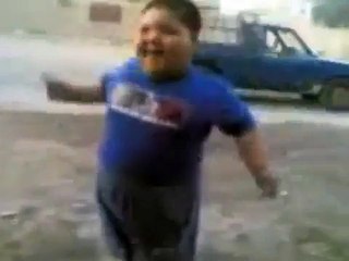 Little Fat Gangster Kid In Iraq Dancing