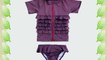 Swimzip Girl's Ruffle Me Pretty Swim Set UV Sun Protective Rash Guard - Purple 5 Years