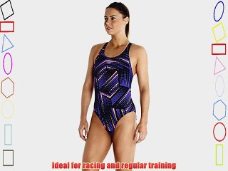 Download Video: Speedo Women's Allover Power Back Print 3 Swimsuit - Navy/Violet/Ignite 40 Inch