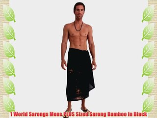 1 World Sarongs Mens PLUS Sized Sarong Bamboo in Black