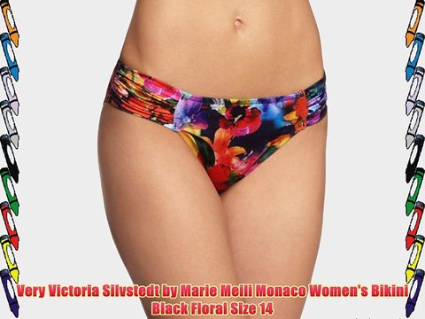 Very Victoria Silvstedt by Marie Meili Monaco Women's Bikini Black Floral Size 14