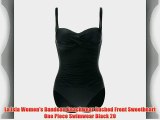 La Isla Women's Bandeau Beachwear Ruched Front Sweetheart One Piece Swimwear Black 20