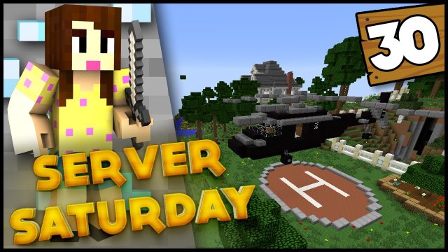 HELICOPTER LANDING! - Minecraft SMP: Server Saturday 1.8 - Ep 30 -