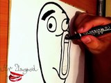 How to draw easy stuff/things but cool on paper: LOL FACE Meme face EASY | SPEED ART