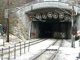 [NSB] Regiontog from Oslo S. exiting from Lieråsen gated tunnel and...