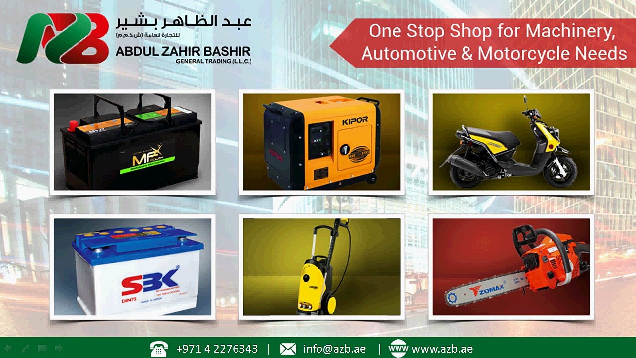 Machineries for Power Supply, Garage, Agriculture, Construction & Water Pumping- www.azb.ae