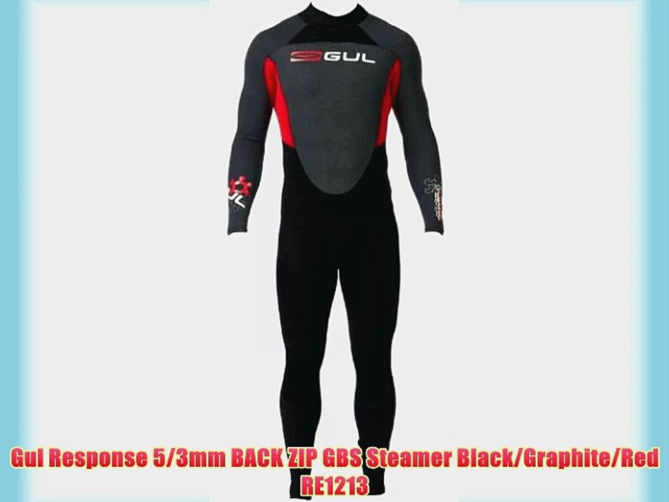 Gul Response 5/3mm BACK ZIP GBS Steamer Black/Graphite/Red RE1213