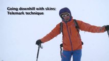Ski touring - Downhill skiing with skins on snow plough style