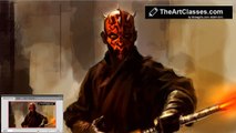 Photoshop digital painting tutorial Darth Maul from Star Wars