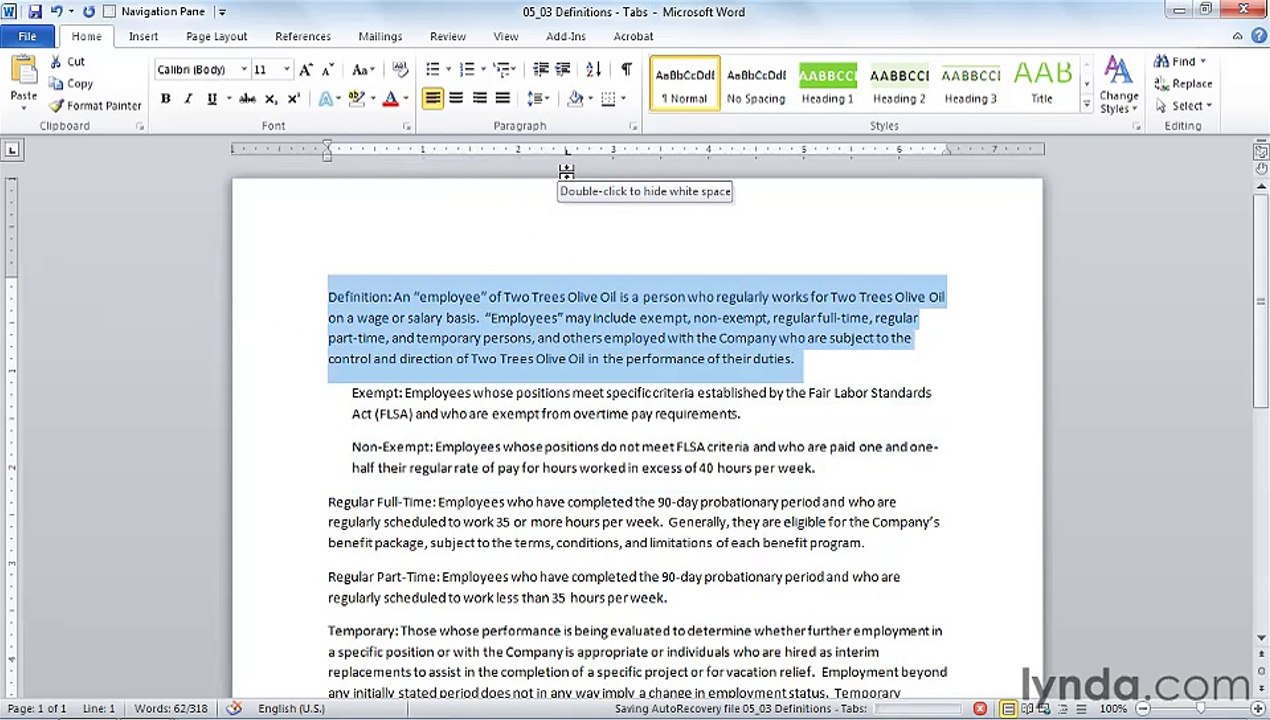 MS Word Using indents and setting tabs