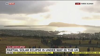 Solar Eclipse 2015: First Contact On The Faroe Islands