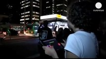Brazilians play Tetris in Sao Paulo
