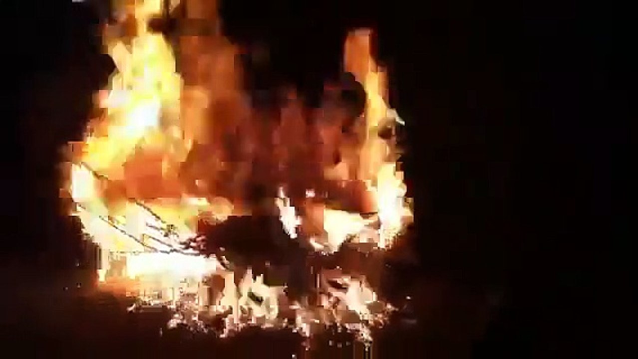 Burning mattress in the backyard