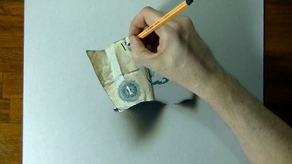 How to Draw an old One Pound Note - Drawing Time Lapse - 3D Art