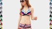 Hot Women's Sexy Navy Style Two Pieces Striped Slim Fit Wide Straps Tankini Sets Beachwear
