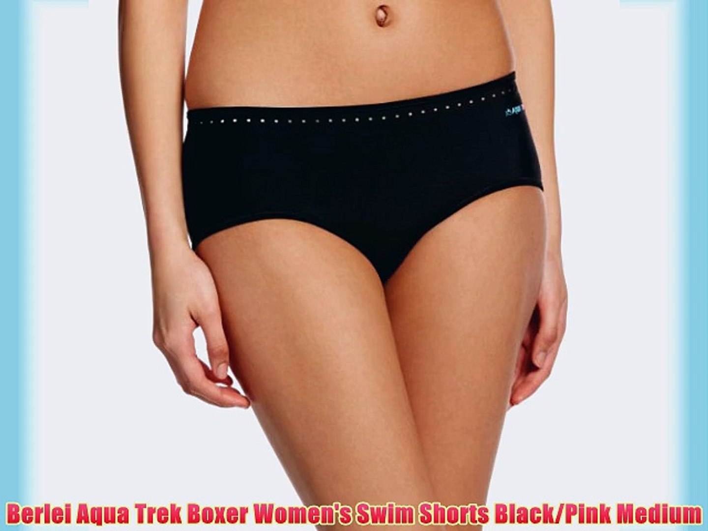 ⁣Berlei Aqua Trek Boxer Women's Swim Shorts Black/Pink Medium