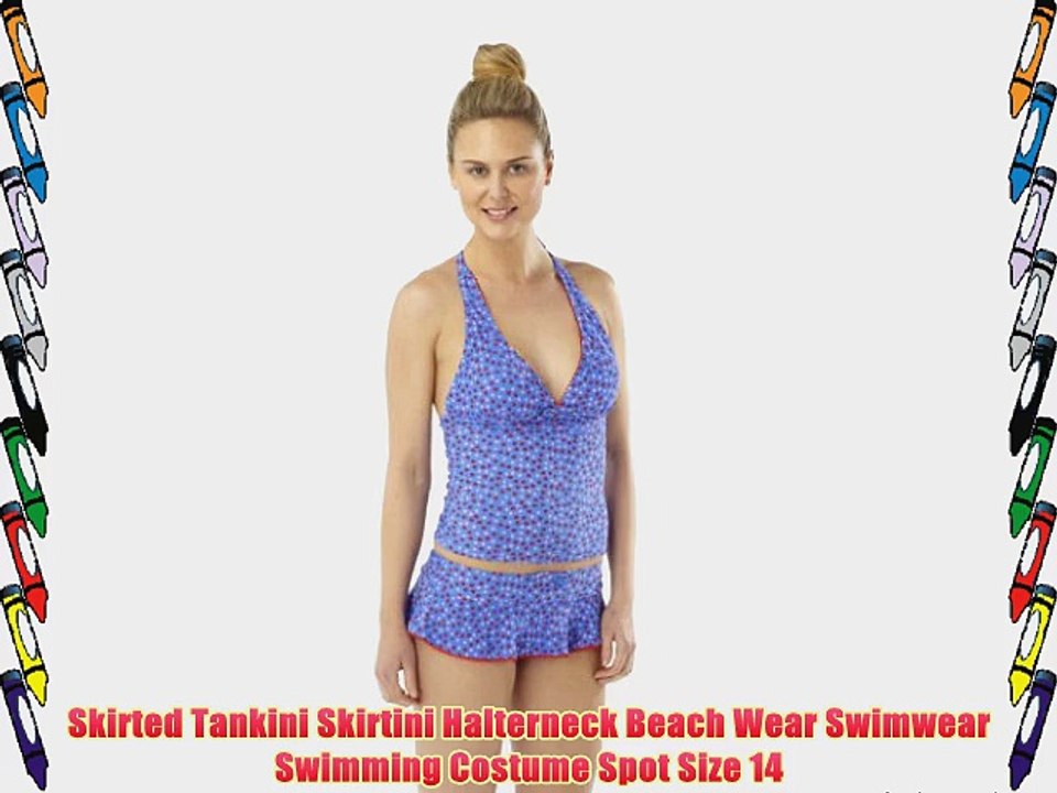 Skirted Tankini Skirtini Halterneck Beach Wear Swimwear Swimming Costume Spot Size 14