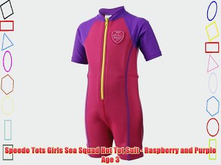 Speedo Tots Girls Sea Squad Hot Tot Suit - Raspberry and Purple Age 3