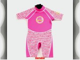 Surfit Girl's Dolphin Striped Shorty Wetsuit - Pink/White 4-5 Years