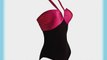 Zoggs Women's San Remo Halterneck Swimsuit - Black/Cherry 34 Inch