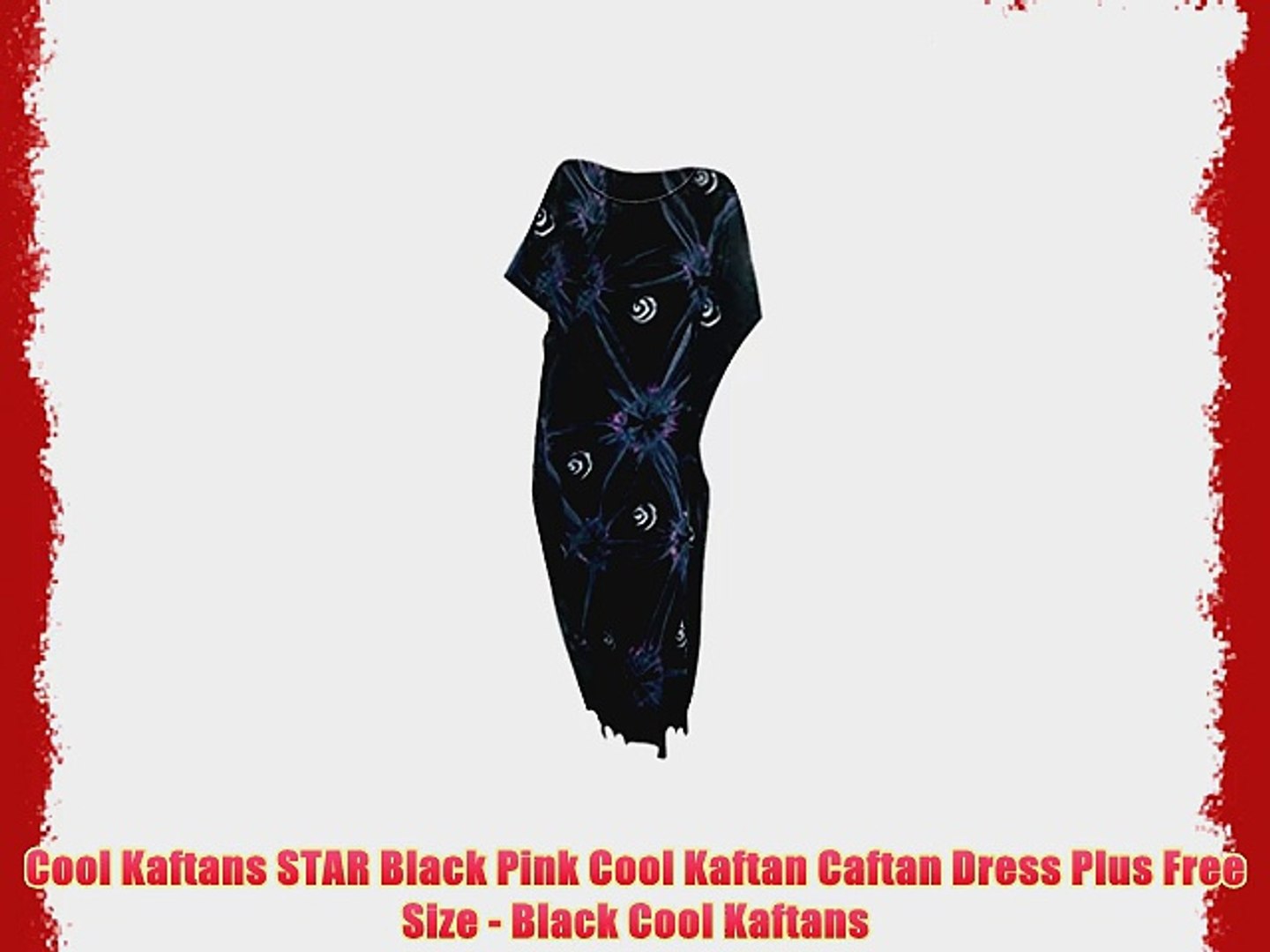 ⁣Cool Kaftans STAR Black Pink Cool Kaftan Caftan Dress Plus Free Size - Black Cool Kaftans