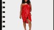 1 World Sarongs Womens PLUS Size Smoked FRINGELESS Cover-Up Sarong in Red