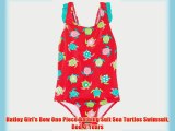Hatley Girl's Bow One Piece Bathing Suit Sea Turtles Swimsuit Red 2 Years