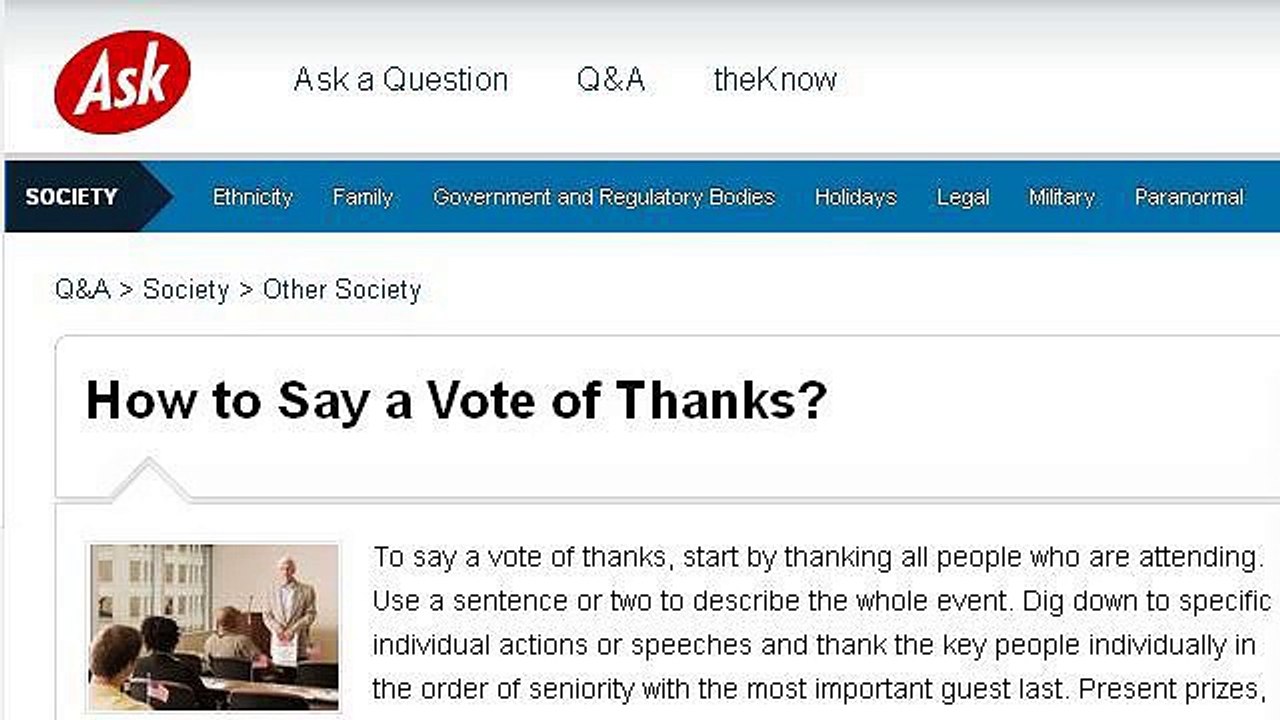 How-To Give A Vote Of Thanks At A Seminar