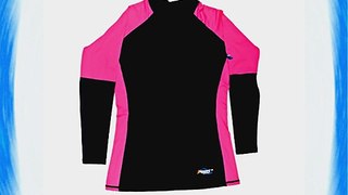 Surfit Women Quick Dry Long Sleeve Swim Top - Black/Pink 14