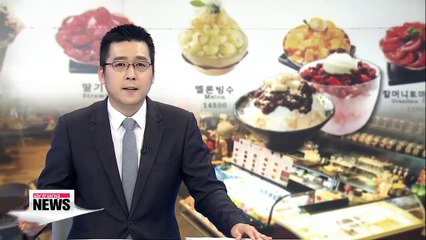 Korean traditional summer dessert Bingsu high in calories