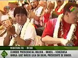 Pdtes Morales, Lula y Chávez firman acuerdo para construir corredor amazónico 1/4