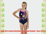 Zoggs Girl's Lennox Racerback Swimming Costume - Navy 32 Inch Chest
