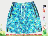 Kam 3XL Swim Shorts Light Blue Floral Print W605