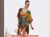 Summer Cotton Kaftan Tropical Print Plus