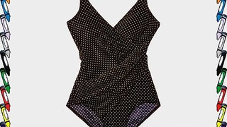 Miraclesuit Women's Oceanus Pin Point Polka Dot Swimsuit Black (Black/White) Size 14