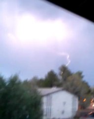 Lightning Strikes as Helicopter Passes Through Las Vegas Storm