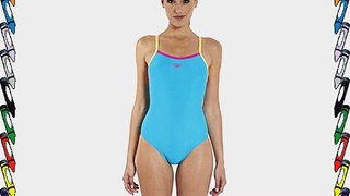 Speedo Women's Thinstrap Muscleback Swimsuit - Adriatic/Papaya Peach/Ecstatic 32