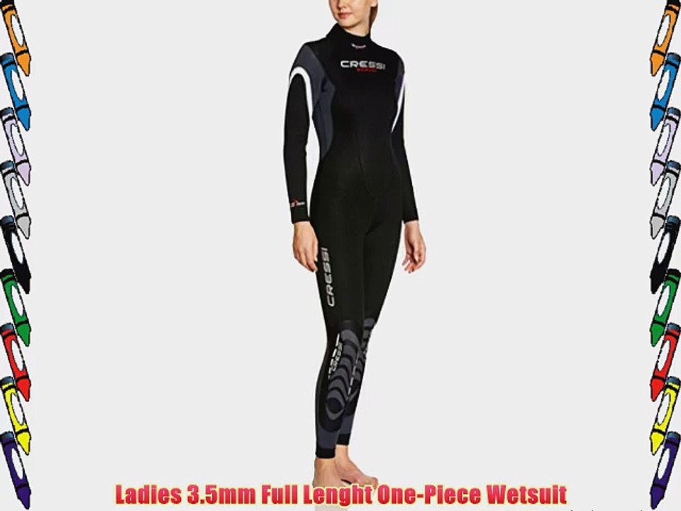 Cressi Women's Spring 3.5mm Ultraspan Neoprene Wetsuit - Black/White Size 3/Medium