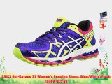 ASICS Gel-Kayano 21 Women's Running Shoes Blue/White/Flash Yellow 6.5 UK