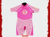 Surfit Girl's Dolphin Striped Shorty Wetsuit - Pink/White 4-5 Years
