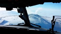 Mt Erebus from the cockpit of a US Airforce C17 Globemaster.