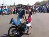 Amazing Risky Bike Stunt In One Wheel