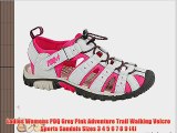 Ladies Womens PDQ Grey Pink Adventure Trail Walking Velcro Sports Sandals Sizes 3 4 5 6 7 8