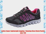 Ladies Super Lightweight Jogging / Running Shoe Black/Fuchia size 7 UK