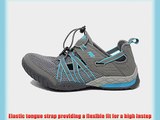 Womens Ladies Wide Fit Mesh Speed Lace Sports Hiking Trainers GREY/TURQUOISE 6