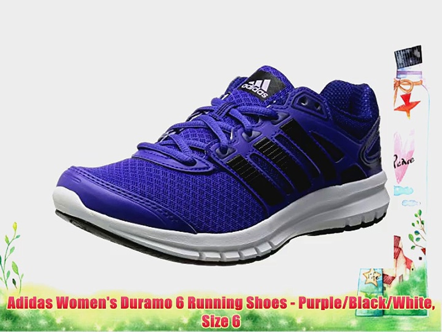 Adidas Women's Duramo 6 Running Shoes - Purple/Black/White Size 6 - video dailymotion