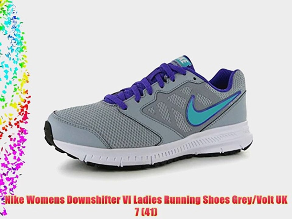 Nike Womens Downshifter VI Ladies Running Shoes Grey/Volt UK 7 (41)